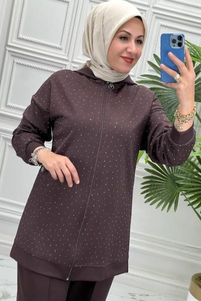 11088 Tunik Takım Kahverengi