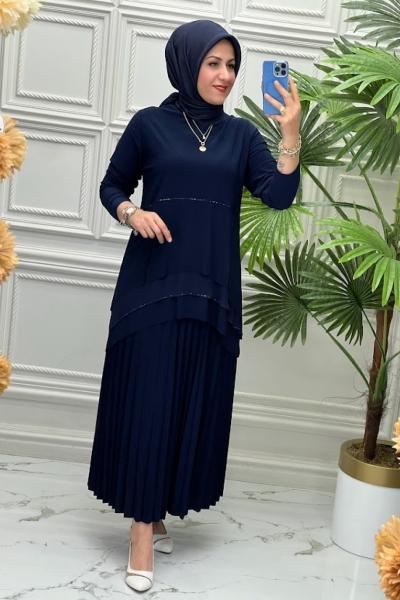 1441 Tunik Takım Lacivert