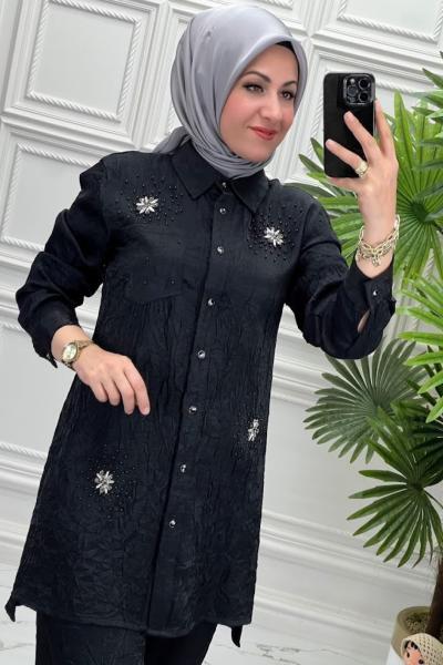 6080 Tunik Takım Siyah